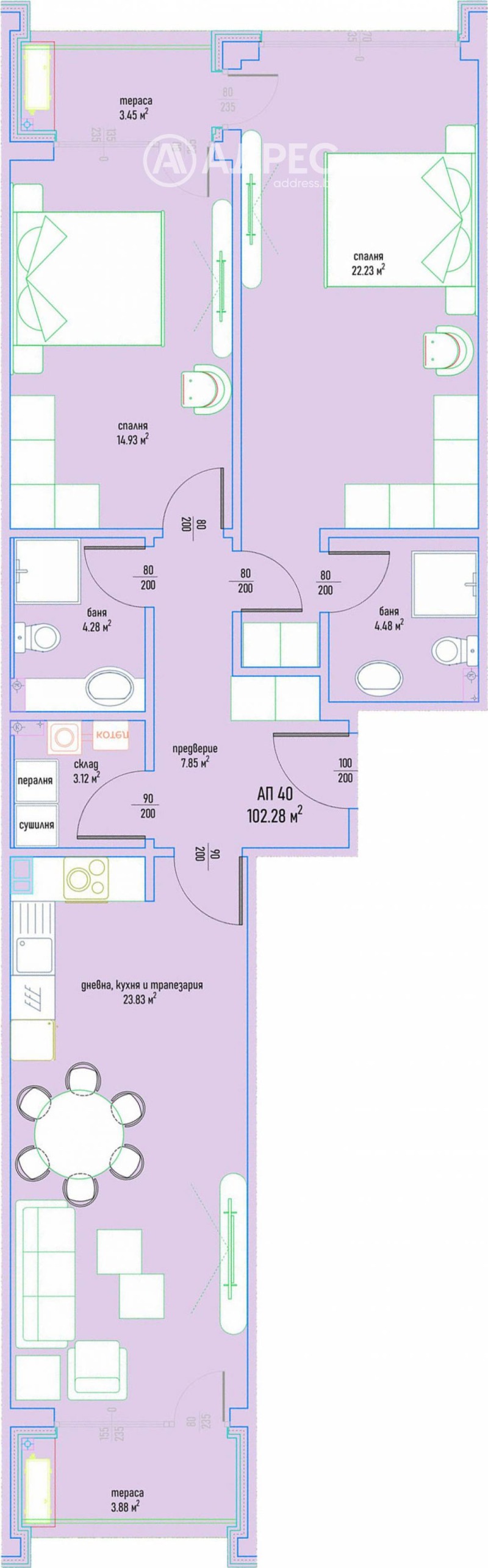 Продава 3-СТАЕН, гр. София, Малинова долина, снимка 3 - Aпартаменти - 46950357