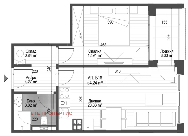 Na sprzedaż  1 sypialnia Sofia , Zona B-19 , 65 mkw | 14328636