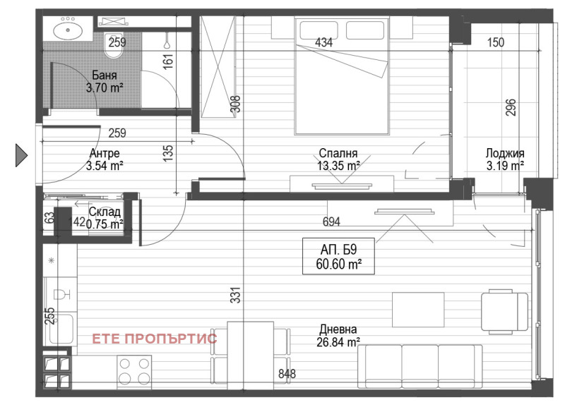 Til salg  1 soveværelse Sofia , Zona B-19 , 72 kvm | 14328636