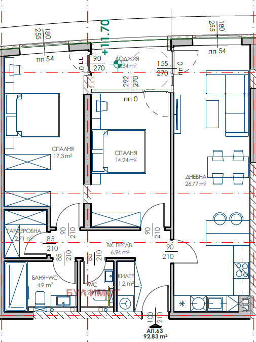 Продава 3-СТАЕН, гр. Варна, Трошево, снимка 9 - Aпартаменти - 49193941