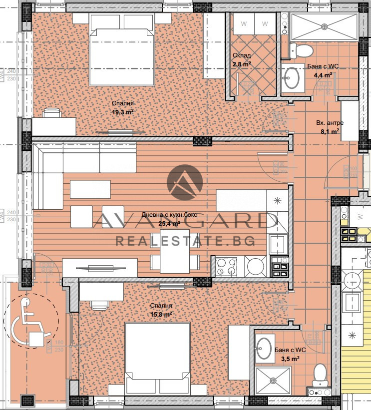 Eladó  2 hálószobás Plovdiv , Ostromila , 113 négyzetméter | 98132723 - kép [4]