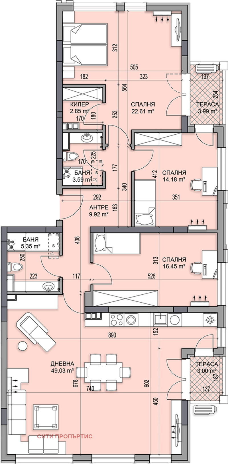 Te koop  3 slaapkamers Plovdiv , Gagarin , 183 m² | 12533343 - afbeelding [9]
