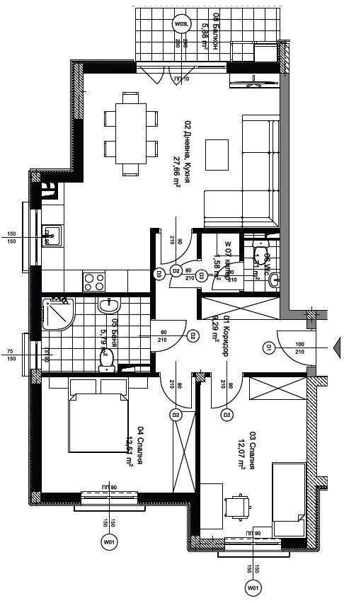 Продава 3-СТАЕН, гр. Варна, м-т Пчелина, снимка 6 - Апартаменти - 55227203