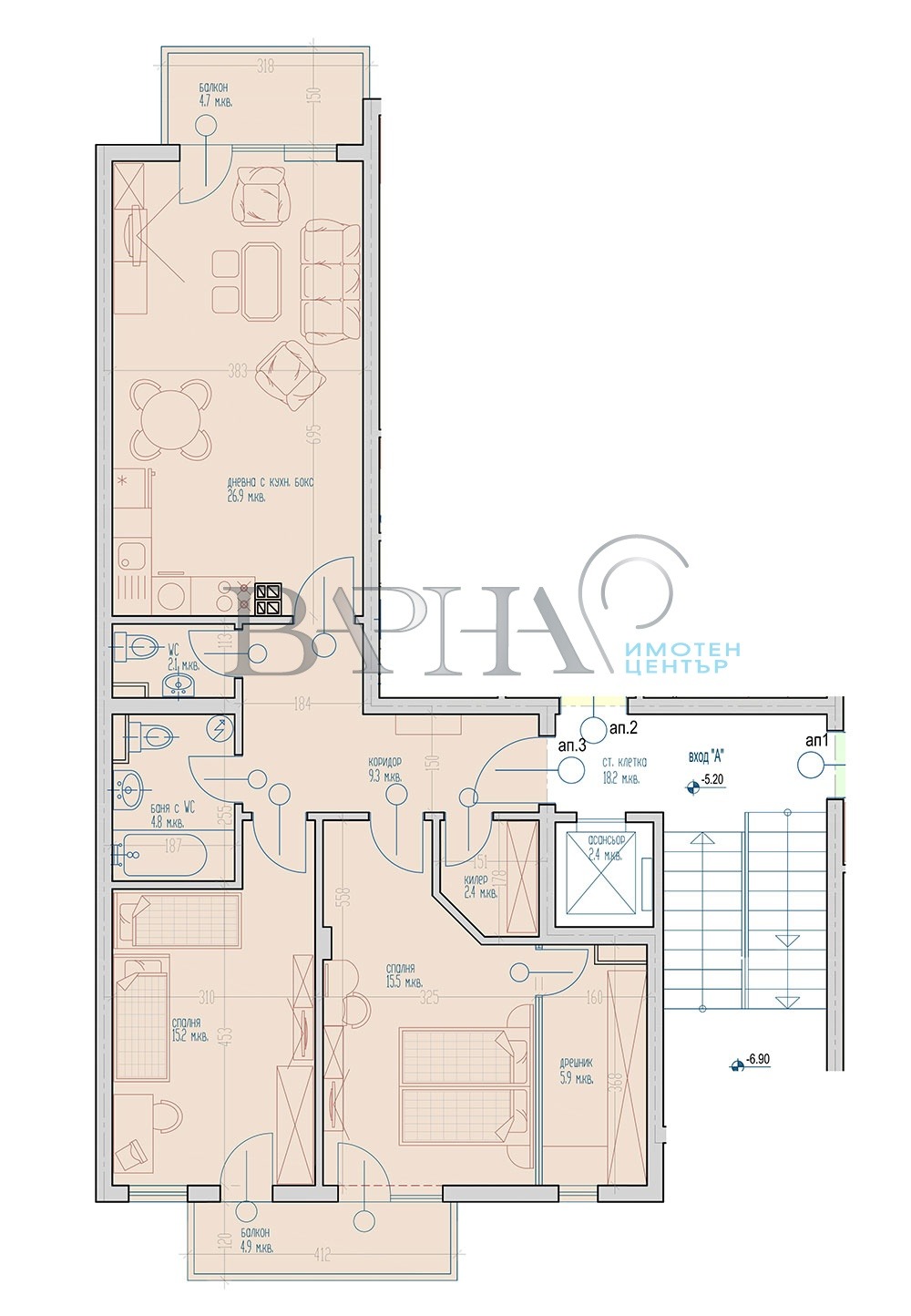 Продава 3-СТАЕН, гр. Варна, Виница, снимка 10 - Апартаменти - 54017852