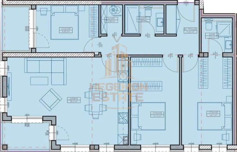 Продава 4-СТАЕН в град Варна, Кайсиева градина - 131 кв.м / 169 000 € » 330 535.27 лв., ХЕГЕМОН ЕСТЕЙТ