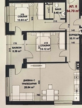 Myytävänä  2 makuuhuonetta Stara Zagora , Ajazmoto , 91 neliömetriä | 10028513 - kuva [3]