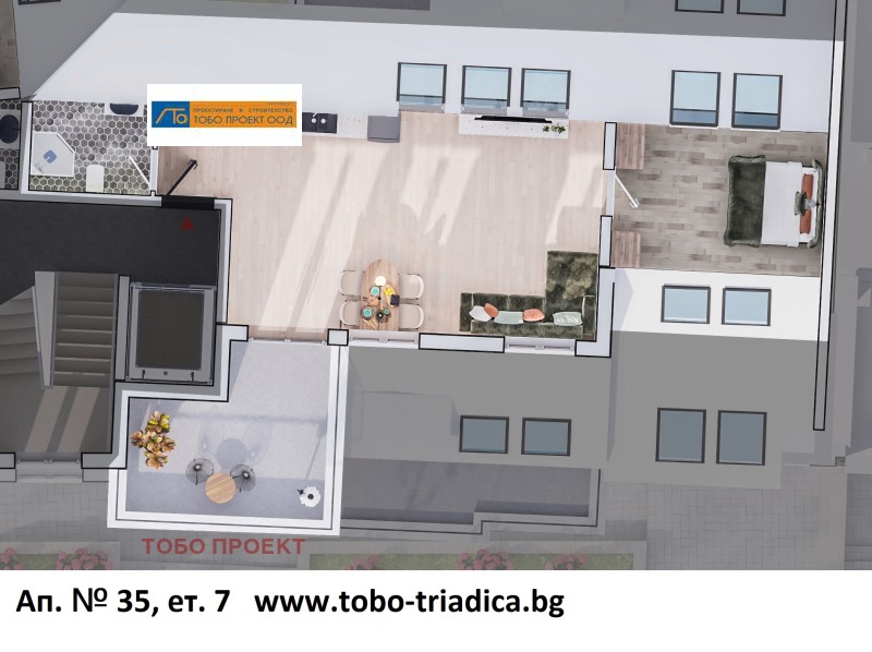 Продава 2-СТАЕН в град София, Стрелбище - 98 кв.м / 282 481 € » 552 484.81 лв., ТОБО ПРОЕКТ