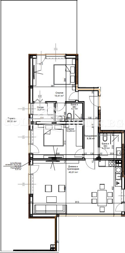 En venta  2 dormitorios Plovdiv , Ostromila , 124 metros cuadrados | 13074341 - imagen [2]