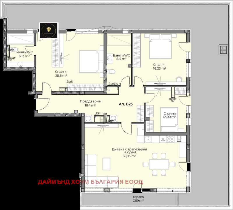 Продава 3-СТАЕН, гр. Пловдив, Беломорски, снимка 2 - Aпартаменти - 49368350