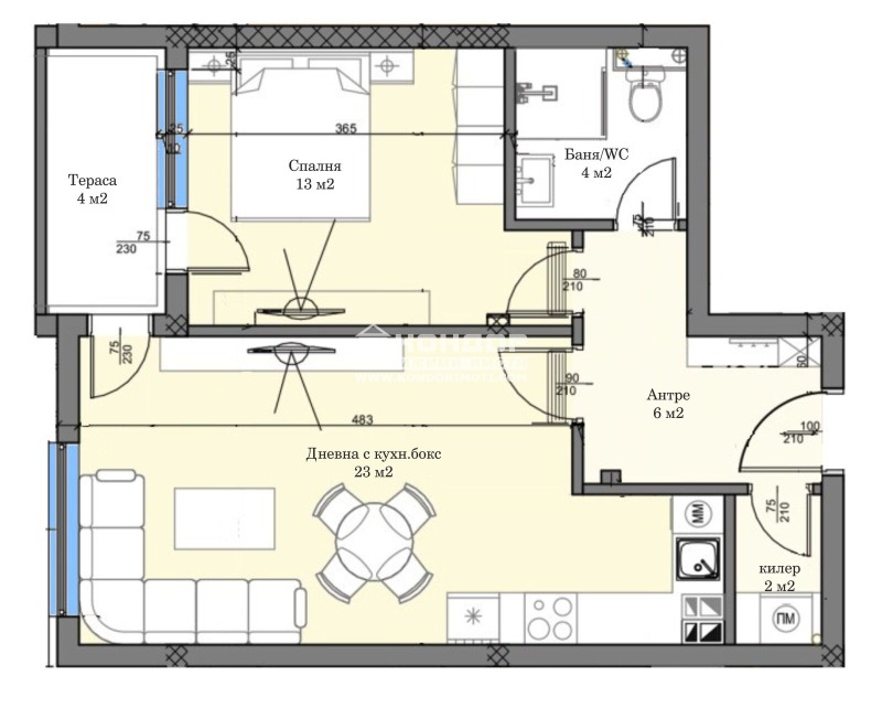 In vendita  1 camera da letto Plovdiv , Karshiiaka , 71 mq | 43811281