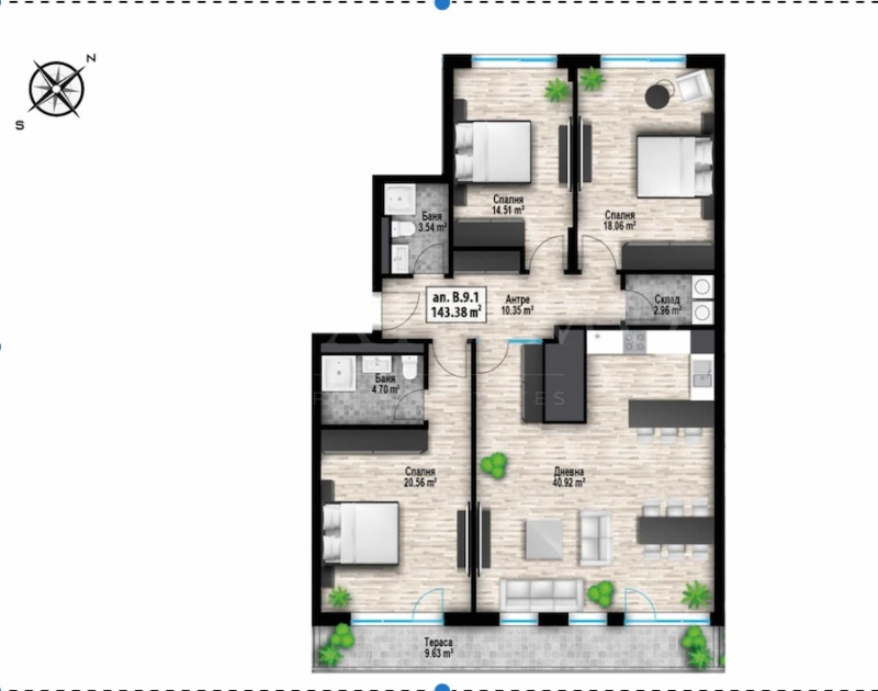 Продава 4-СТАЕН, гр. София, Манастирски ливади, снимка 3 - Aпартаменти - 47750378