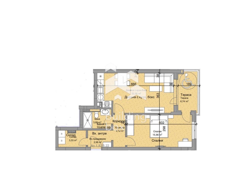 À venda  1 quarto Plovdiv , Ostromila , 81 m² | 64514127 - imagem [2]
