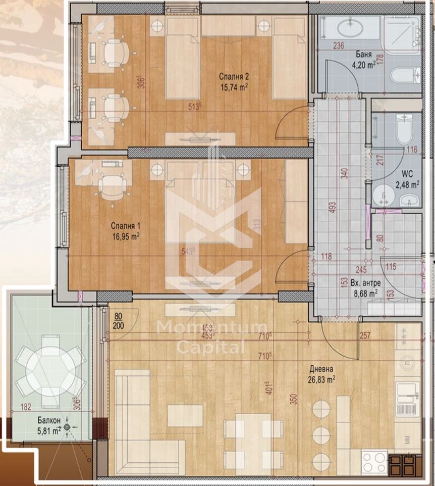 Продава 3-СТАЕН, гр. София, Карпузица, снимка 2 - Апартаменти - 55224052