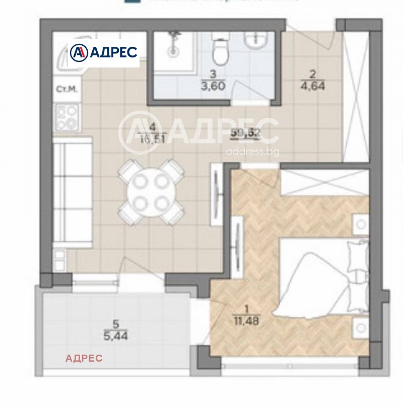 À venda  1 quarto Varna , k.k. Tchaika , 60 m² | 25539432 - imagem [8]