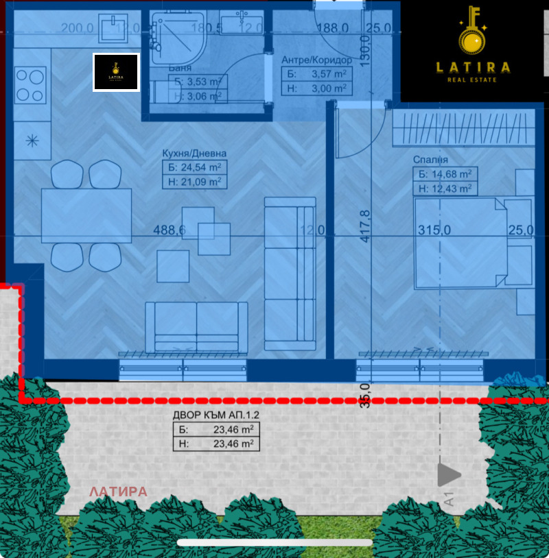 Til salgs  1 soverom Sofia , Obelja , 70 kvm | 69179109 - bilde [5]
