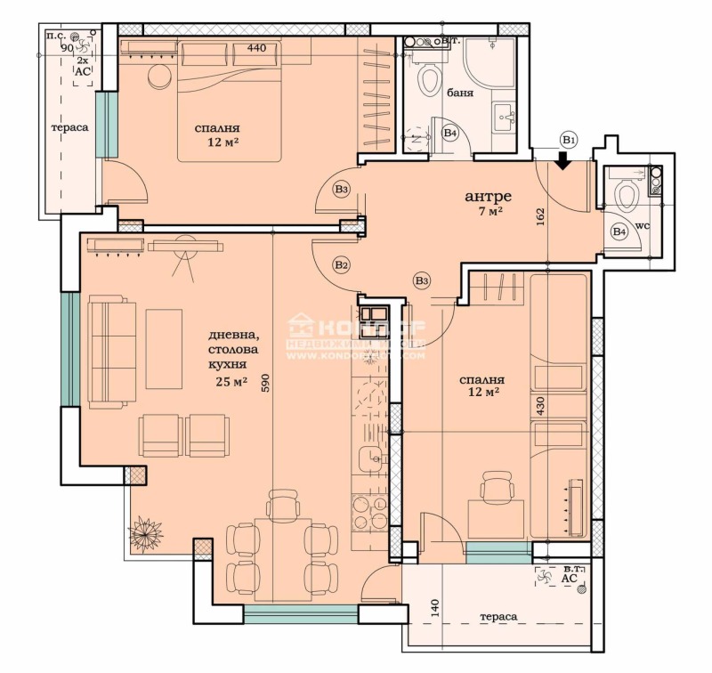 En venta  2 dormitorios Plovdiv , Vastanicheski , 95 metros cuadrados | 88960607 - imagen [8]