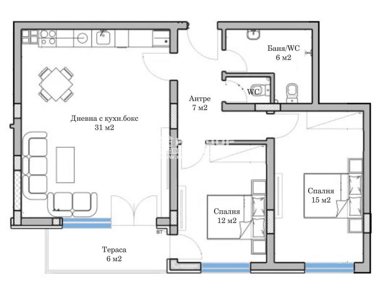 À vendre  2 chambres Plovdiv , Mladejki Halm , 103 m² | 29232146 - image [2]