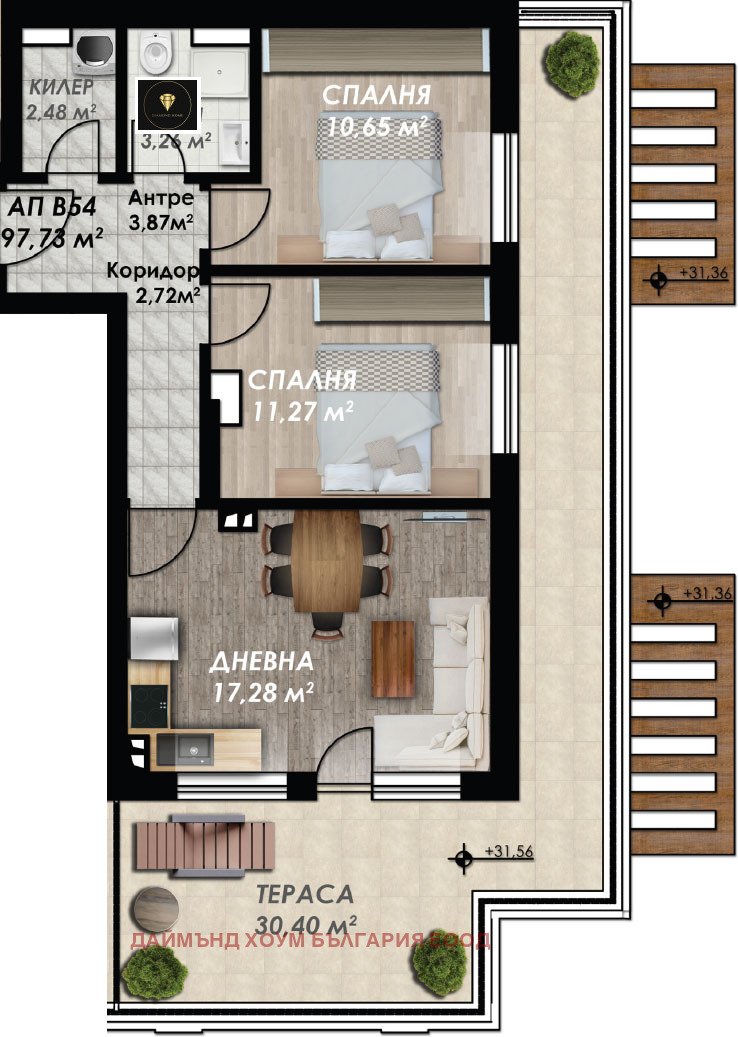 Продава 3-СТАЕН, гр. Пловдив, Гагарин, снимка 2 - Aпартаменти - 47505445