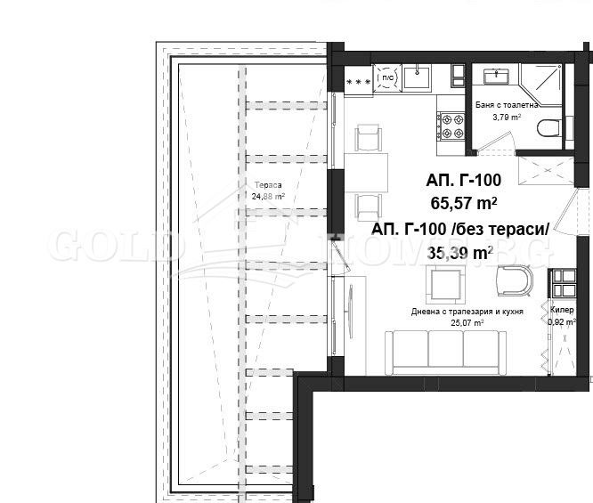 Na prodej  Studio Plovdiv , Gagarin , 43 m2 | 77605836 - obraz [3]