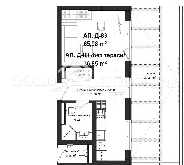 Na prodej  Studio Plovdiv , Gagarin , 43 m2 | 77605836 - obraz [4]