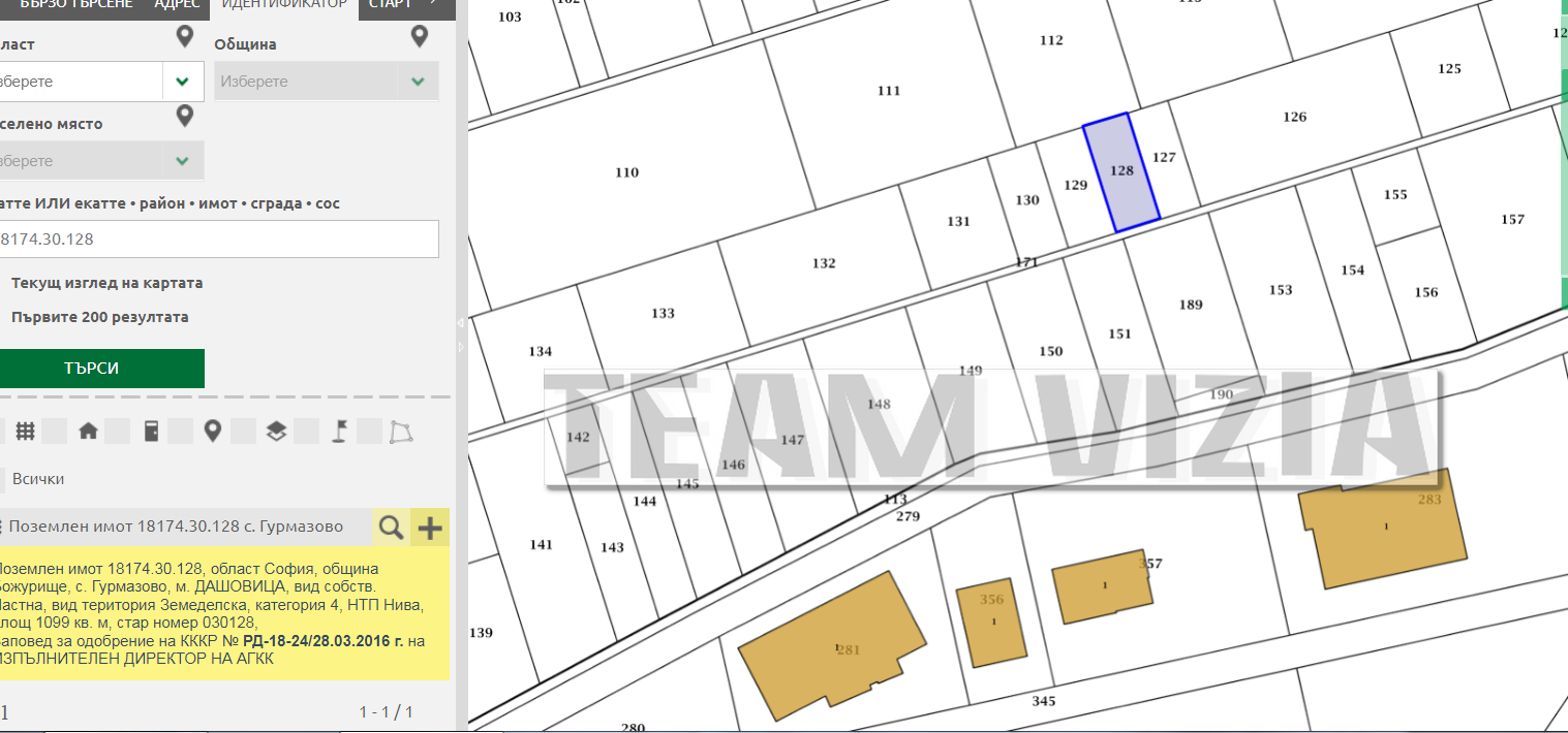 Продава ПАРЦЕЛ, с. Гурмазово, област София област, снимка 2 - Парцели - 39230163