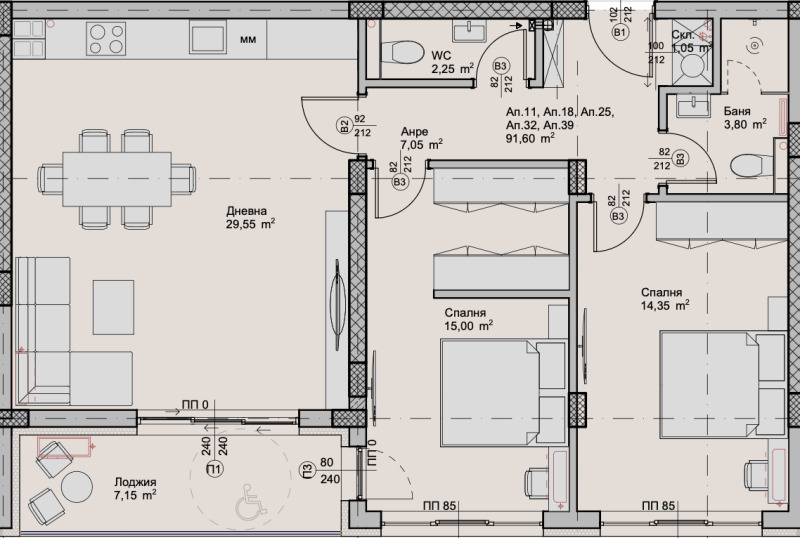 In vendita  2 camere da letto Plovdiv , Hristo Smirnenski , 97 mq | 58633358 - Immagine [2]