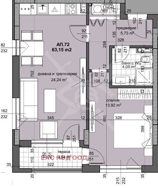 Продава 2-СТАЕН, гр. Пловдив, Тракия, снимка 1 - Aпартаменти - 48073052