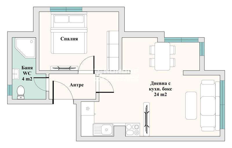 À vendre  1 chambre Plovdiv , Karchiyaka , 61 m² | 64160783 - image [2]