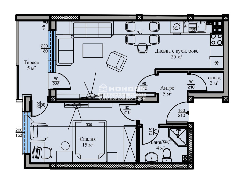 Продаја  1 спаваћа соба Пловдив , Вастанически , 70 м2 | 26901486 - слика [3]