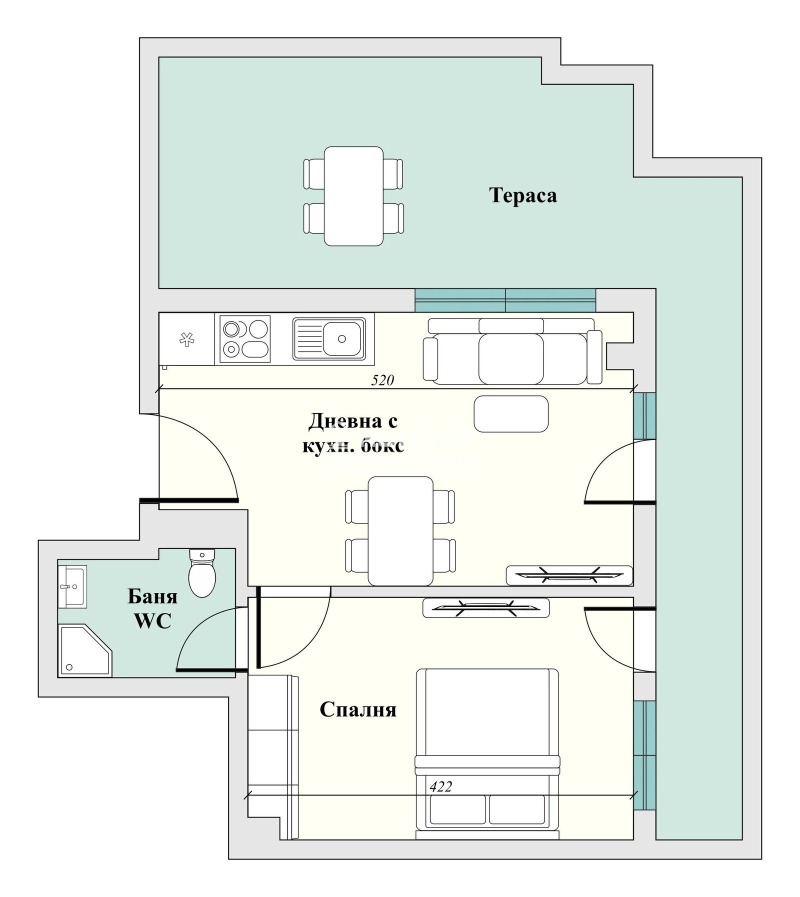 Satılık  1 yatak odası Plovdiv , Vastaniçeski , 71 metrekare | 51266365 - görüntü [2]