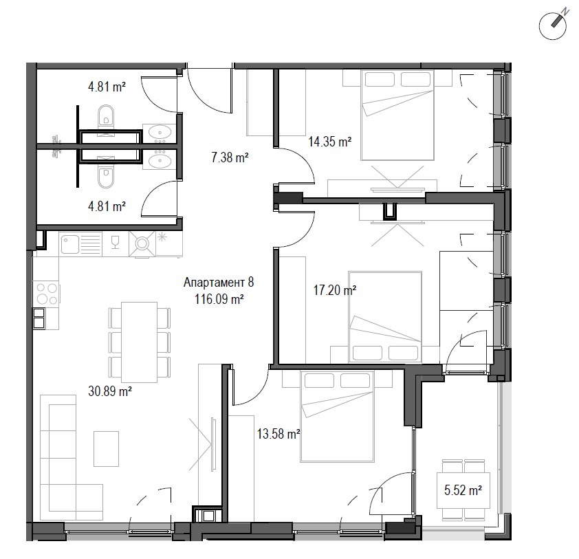 Продава 3-СТАЕН, гр. София, Манастирски ливади, снимка 2 - Апартаменти - 53779634