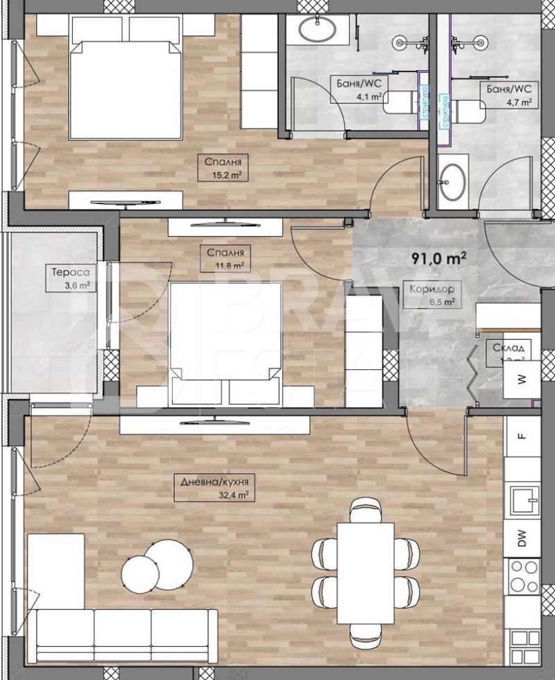 Продава 3-СТАЕН, гр. Пловдив, Кършияка, снимка 3 - Апартаменти - 52628462
