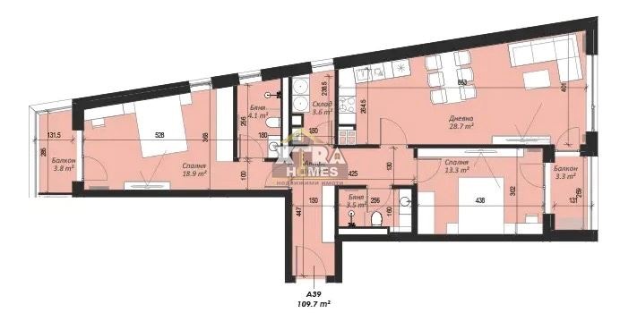 Till salu  2 sovrum Sofia , Krastova vada , 129 kvm | 13396006