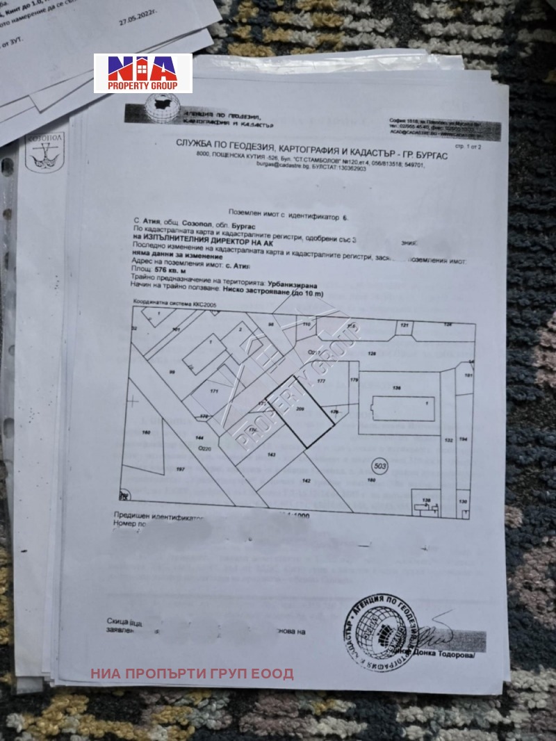 Продава ПАРЦЕЛ, с. Атия, област Бургас, снимка 1 - Парцели - 48805750