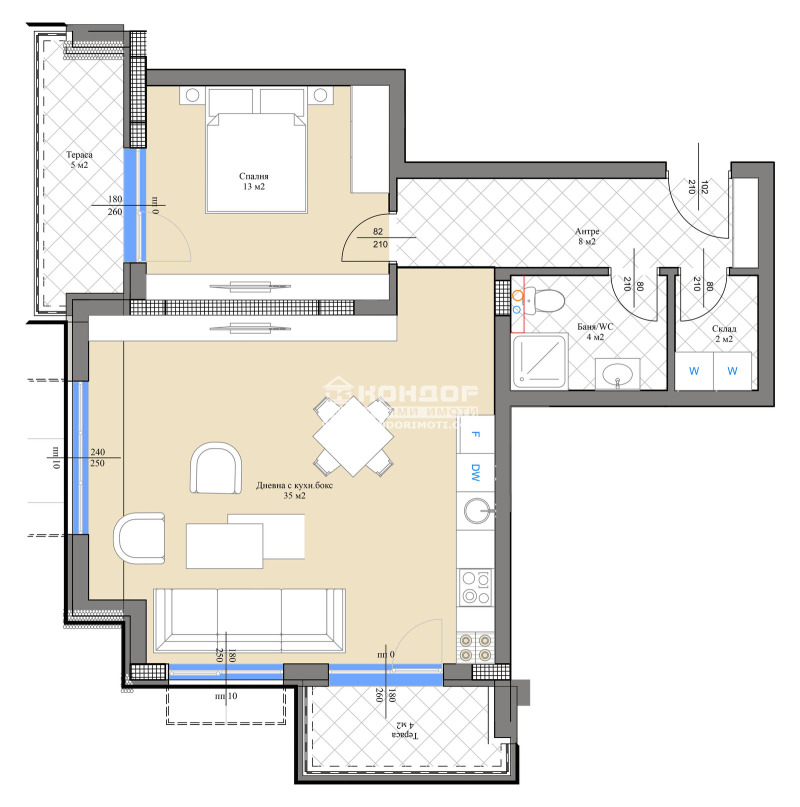 Na sprzedaż  1 sypialnia Plowdiw , Ostromila , 96 mkw | 28316330 - obraz [4]