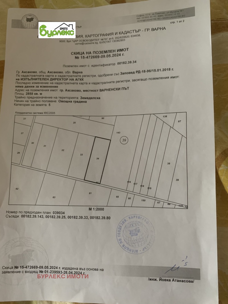 Продава ПАРЦЕЛ, гр. Аксаково, област Варна, снимка 2 - Парцели - 49457739