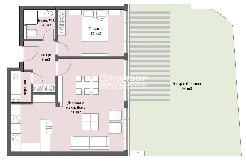 En venta  1 dormitorio Plovdiv , Tsentar , 135 metros cuadrados | 43642449 - imagen [2]