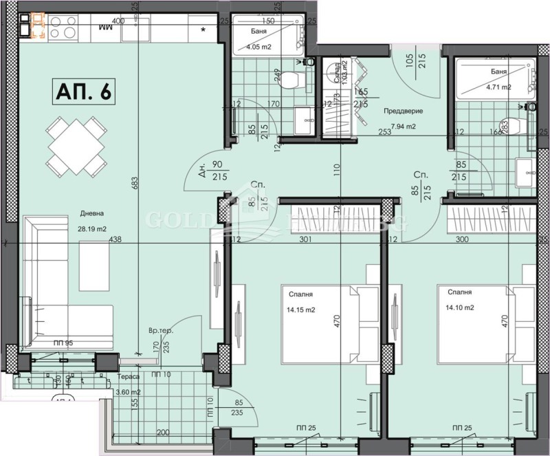 De vânzare  2 dormitoare Plovdiv , Gagarin , 109 mp | 29144554 - imagine [2]