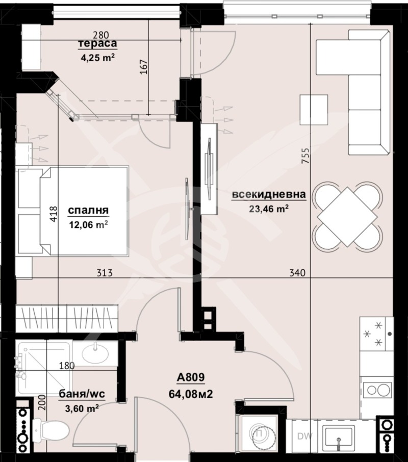 Продава 2-СТАЕН в град Бургас, Хоризонт - 64 кв.м / 93 000 € » 181 892.19 лв., ЕКС НВД БУРГАС ООД