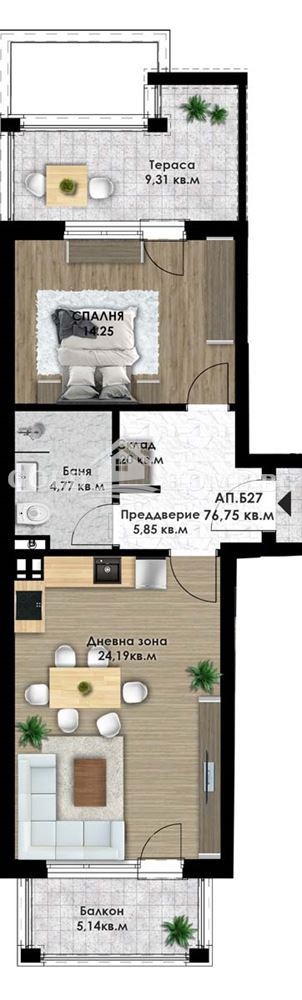 Продава  2-стаен град Пловдив , Коматево , 68 кв.м | 41749914 - изображение [8]