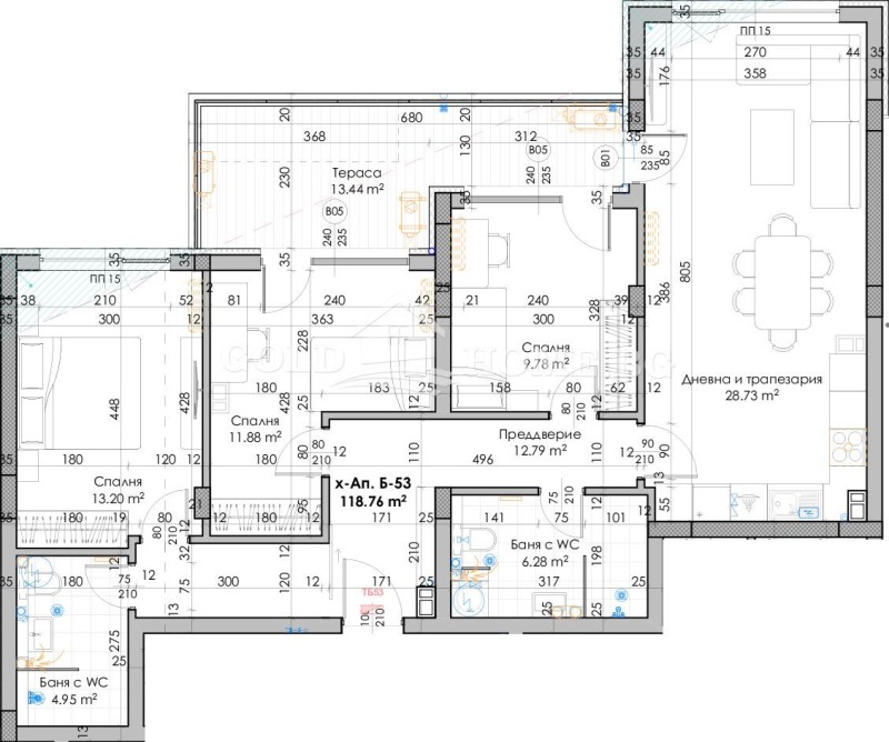 Продаја  3 спаваће собе Пловдив , Јyжен , 136 м2 | 99798457 - слика [3]