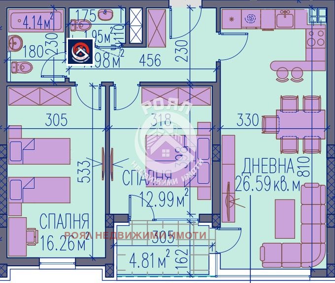 Myytävänä  2 makuuhuonetta Plovdiv , Kamenitsa 2 , 107 neliömetriä | 55312961