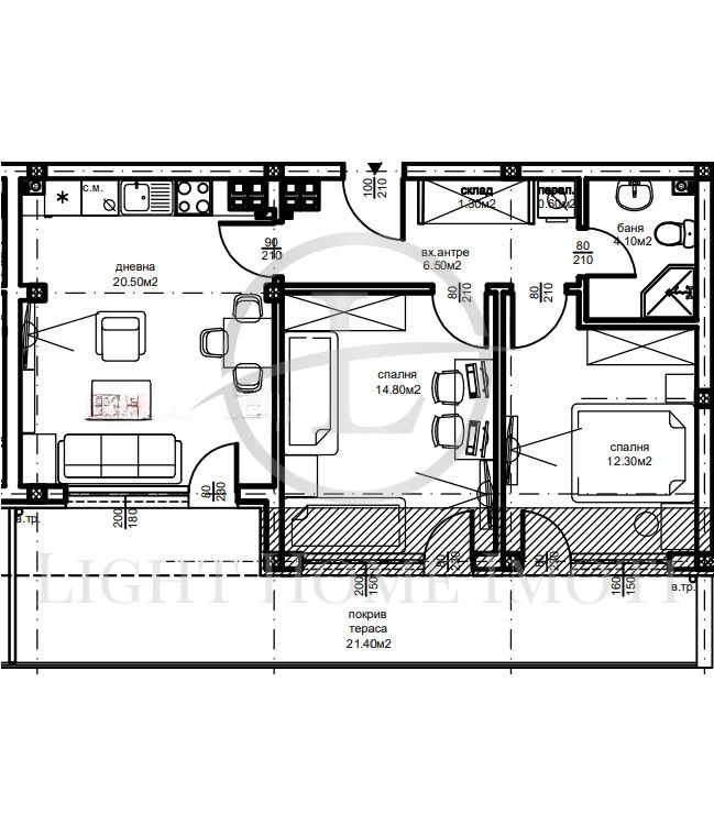 Eladó  2 hálószobás Plovdiv , Kjucsuk Parizs , 110 négyzetméter | 85741743 - kép [2]
