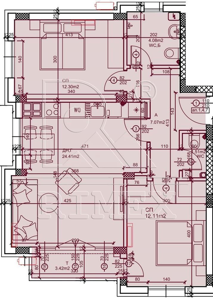 Satılık  2 yatak odası Plovdiv , Ostromila , 97 metrekare | 53113989