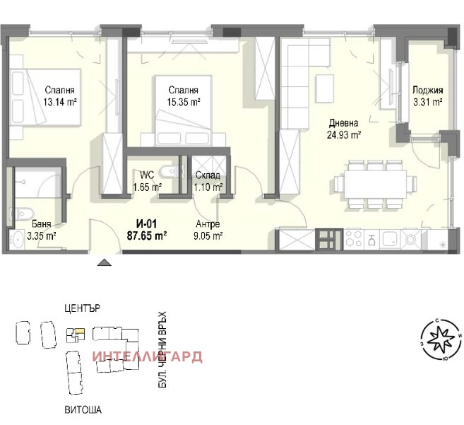 Продава 3-СТАЕН, гр. София, Кръстова вада, снимка 9 - Aпартаменти - 48335429