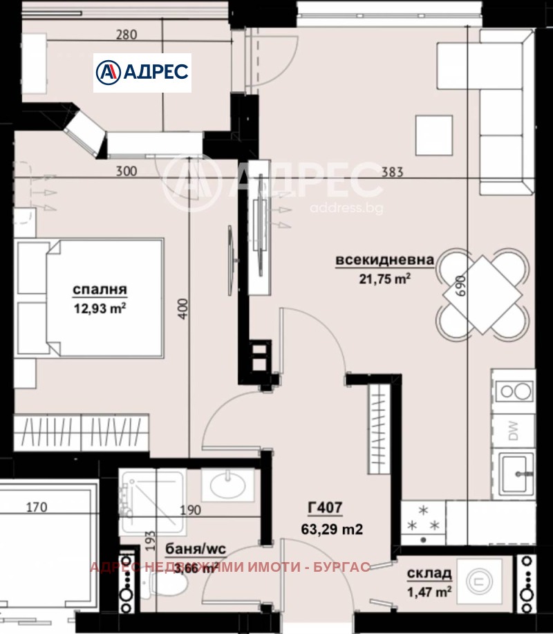 Продава 2-СТАЕН, гр. Бургас, Изгрев, снимка 3 - Aпартаменти - 48767512