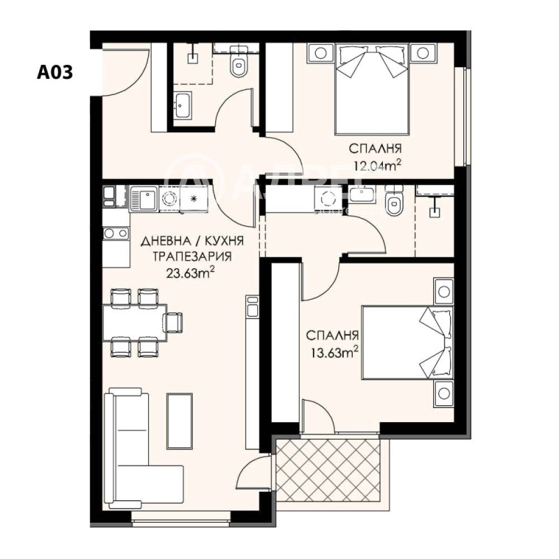 Na prodej  2 ložnice Sofia , Ljulin 9 , 95 m2 | 40248203 - obraz [2]