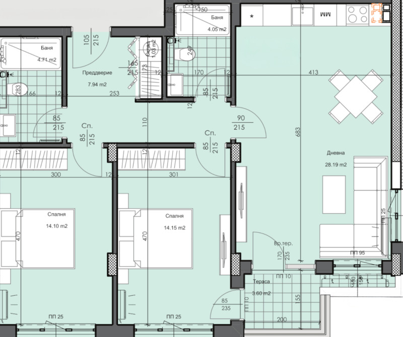 Продава  3-стаен град Пловдив , Гагарин , 108 кв.м | 94743387 - изображение [2]