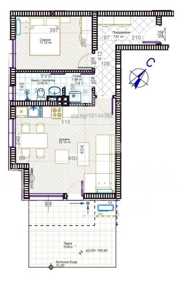 Продаја  1 спаваћа соба Пловдив , Христо Смирненски , 84 м2 | 43704815 - слика [2]