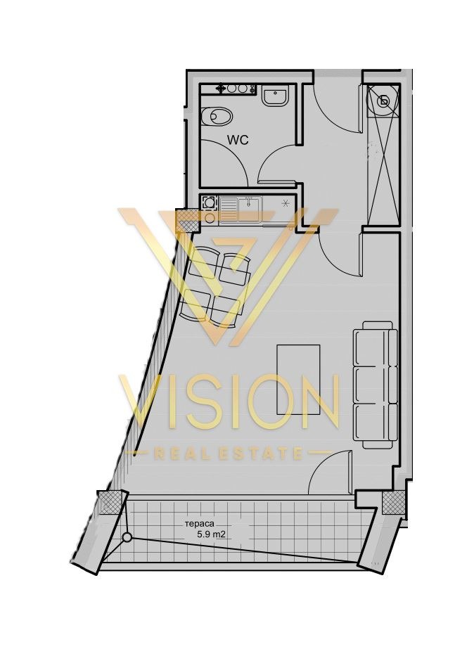 Na prodej  Studio Sofia , Manastirski livadi , 51 m2 | 61754312 - obraz [2]